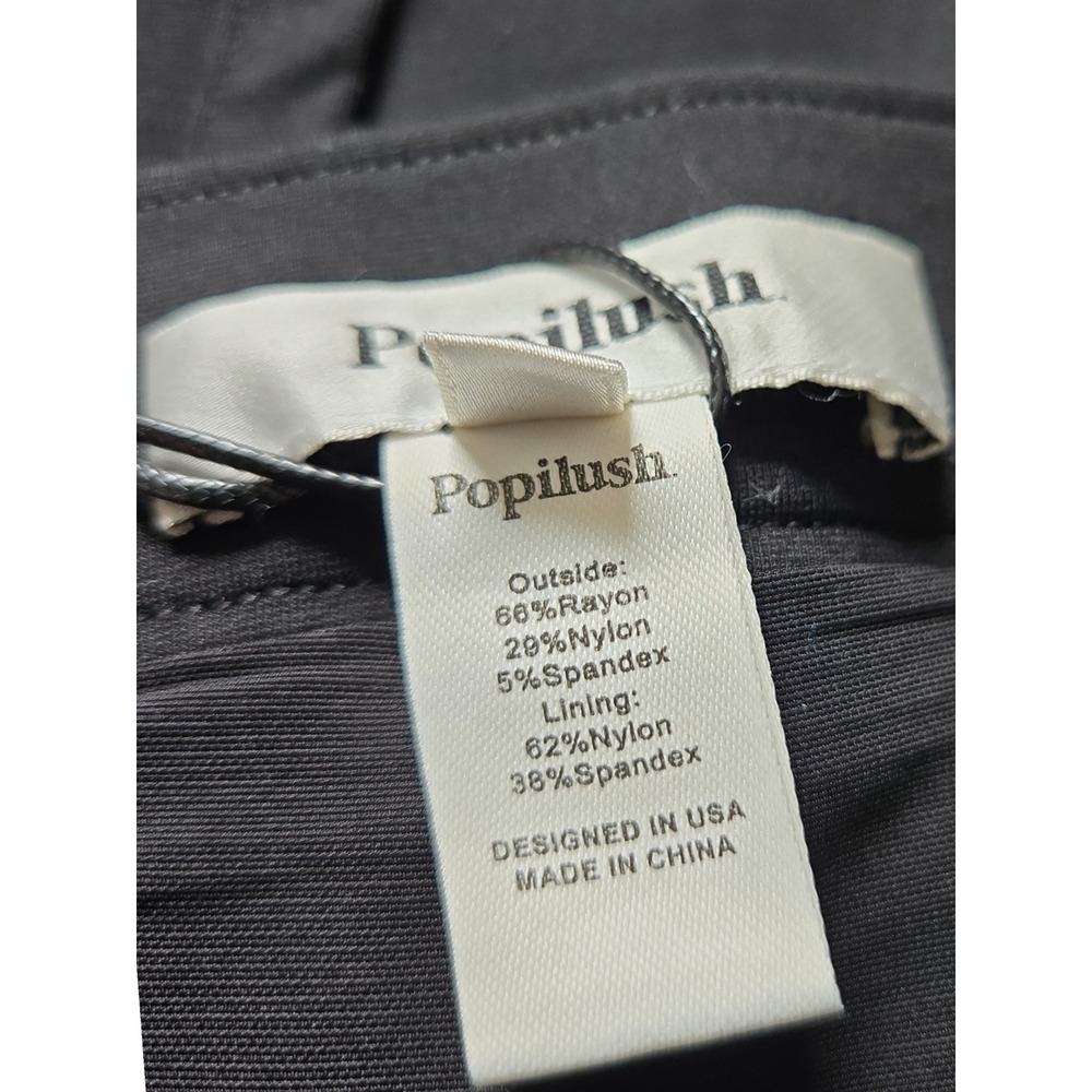 Popilush Black Wide Leg Shapewear Trousers High Waisted Dress Pants S NEW‎ - Picture 8 of 14